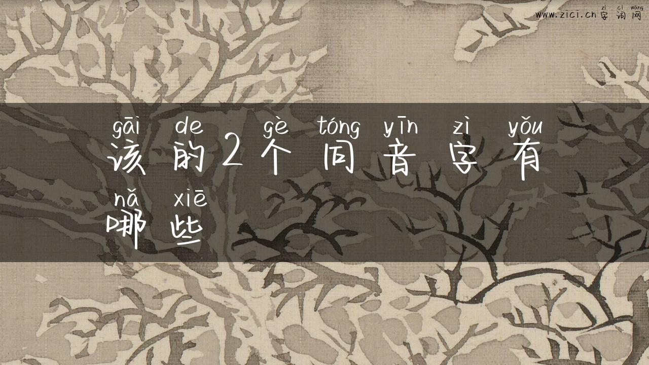 该的2个同音字有哪些