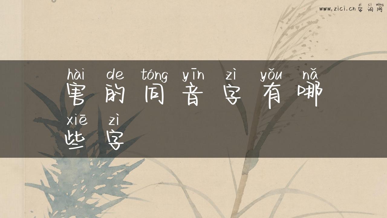 害的同音字有哪些字
