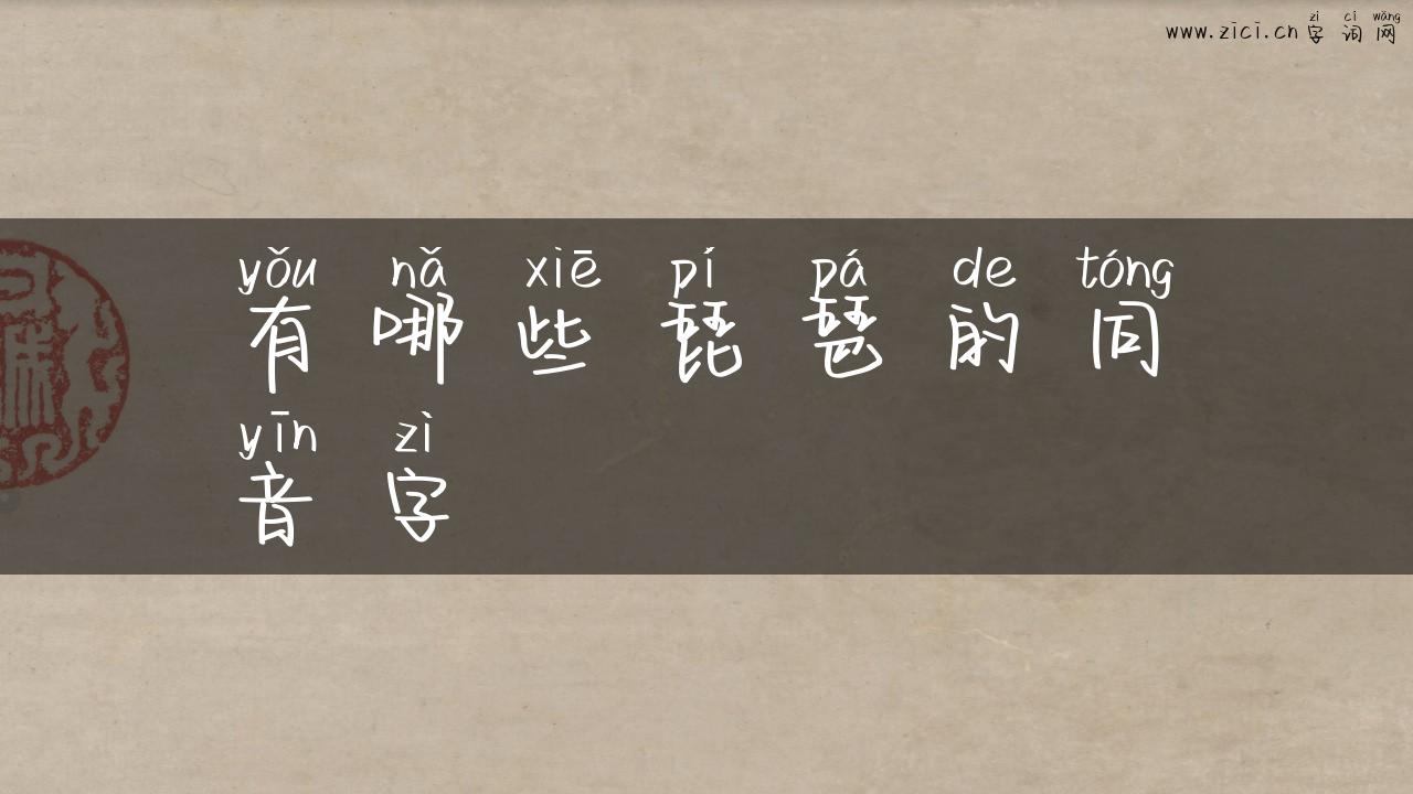 有哪些琵琶的同音字