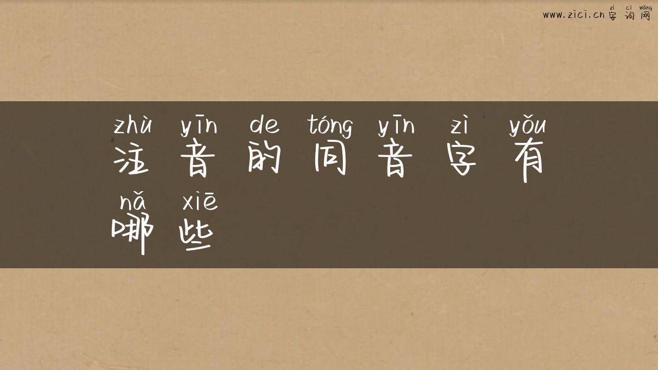 注音的同音字有哪些