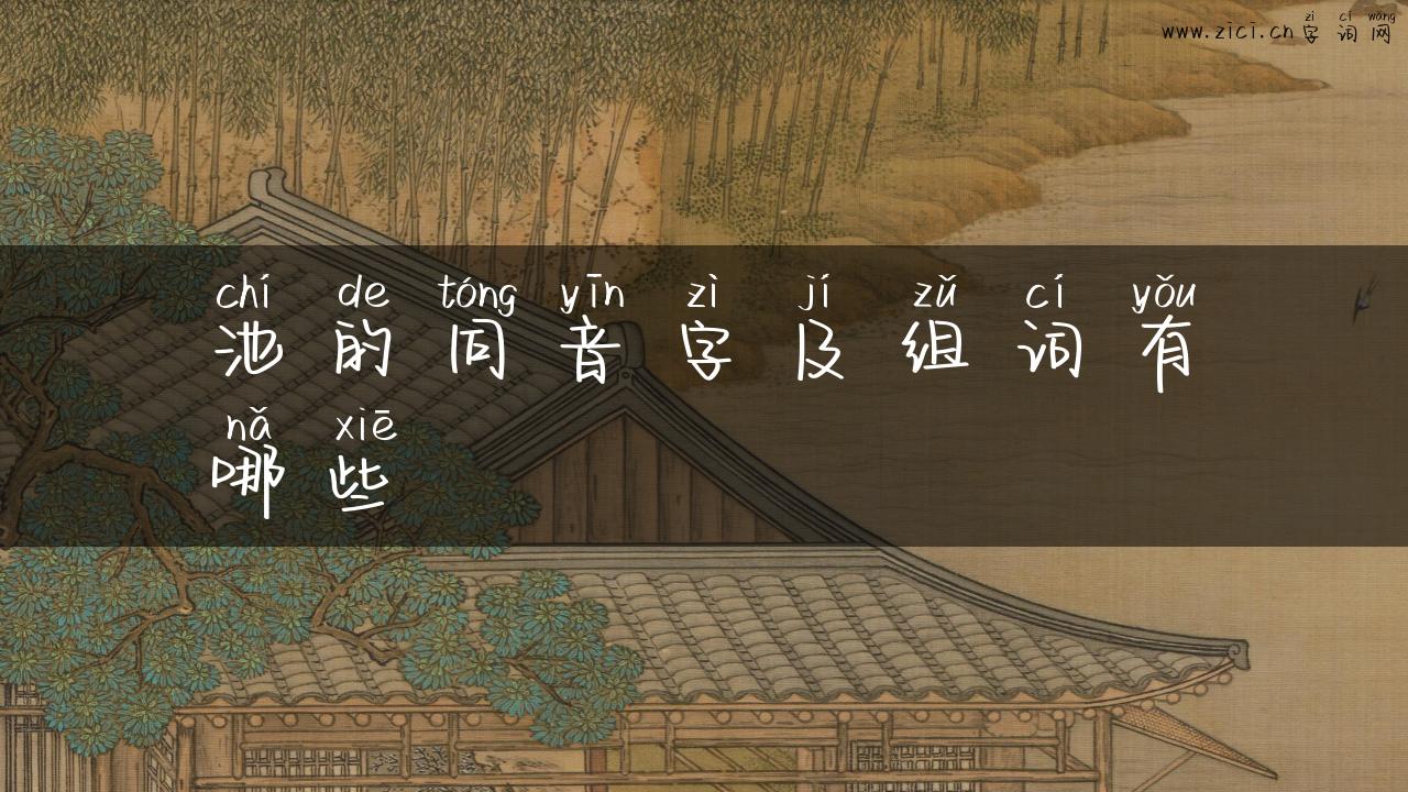 池的同音字及组词有哪些