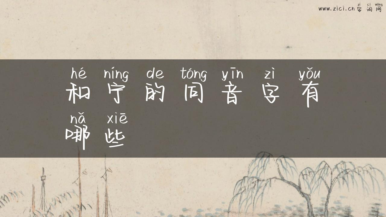 和宁的同音字有哪些