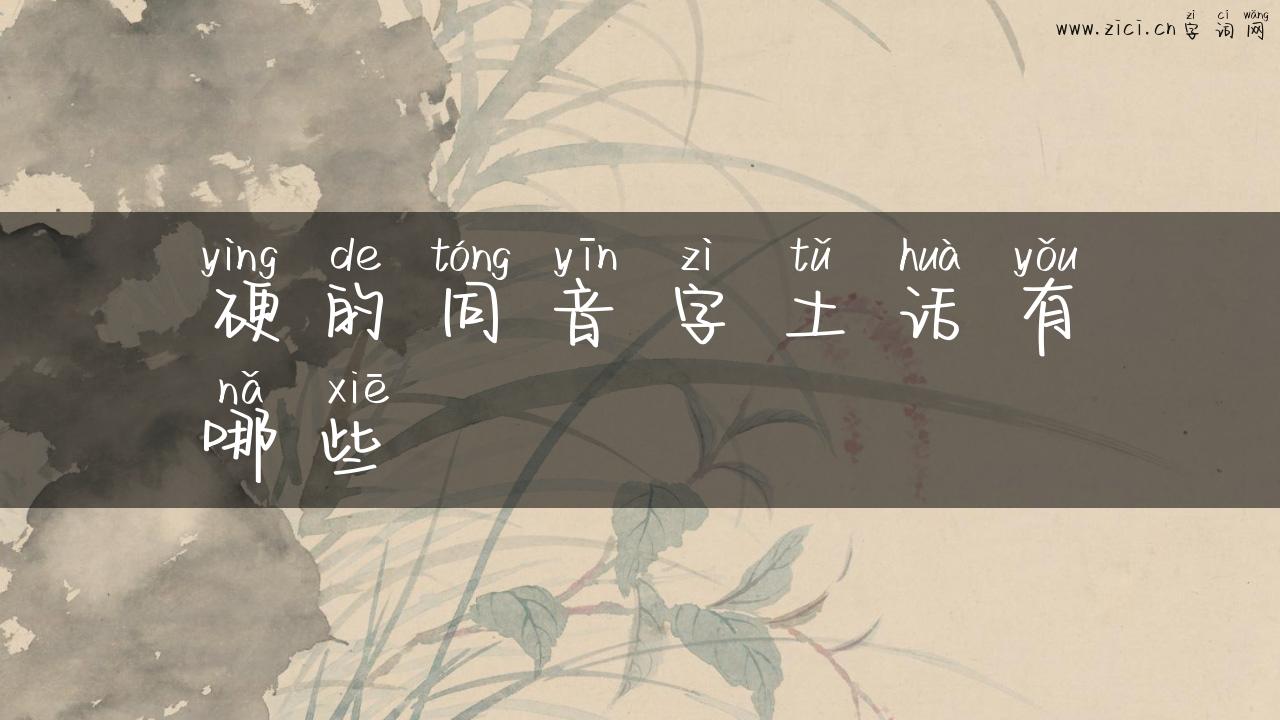 硬的同音字土话有哪些