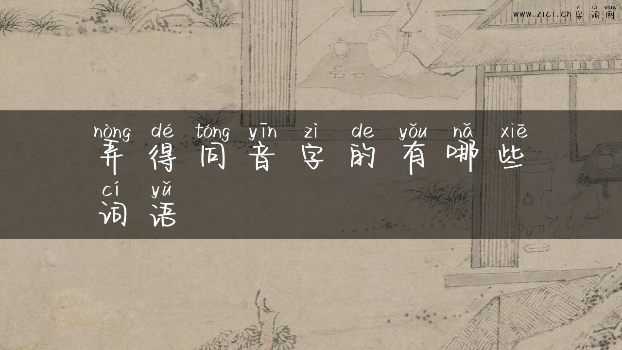 弄得同音字的有哪些词语