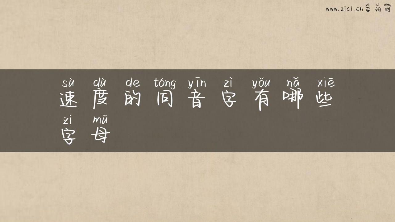 速度的同音字有哪些字母