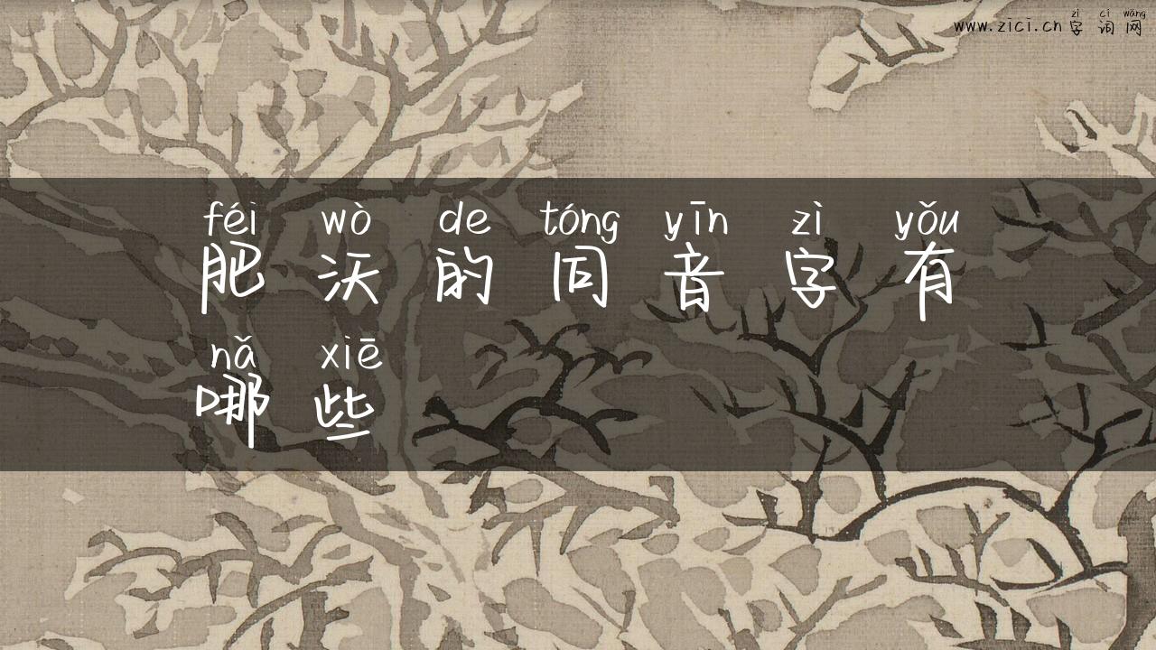 肥沃的同音字有哪些