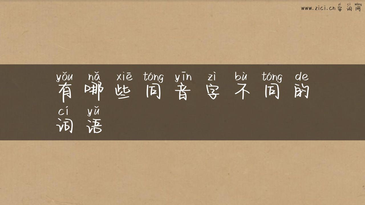 有哪些同音字不同的词语
