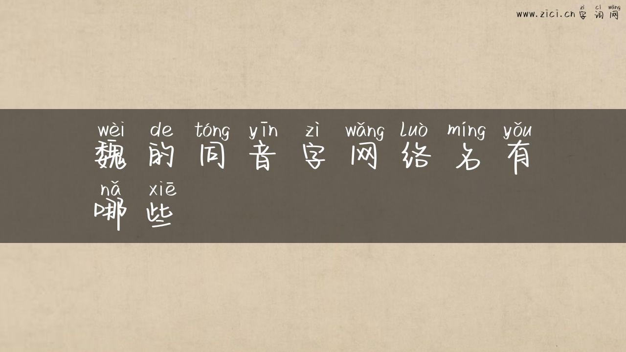 魏的同音字网络名有哪些
