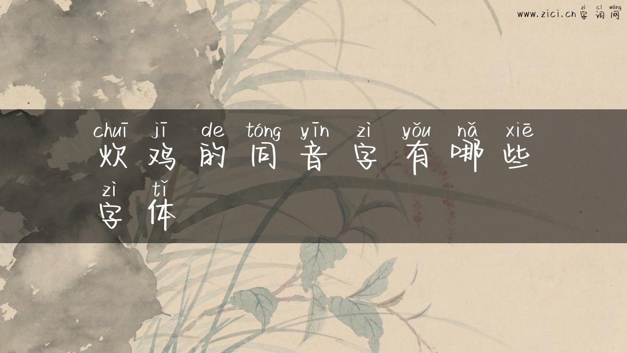 炊鸡的同音字有哪些字体