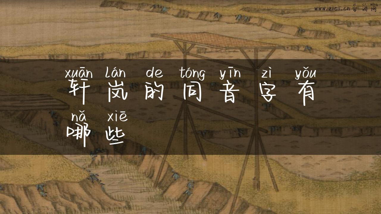 轩岚的同音字有哪些
