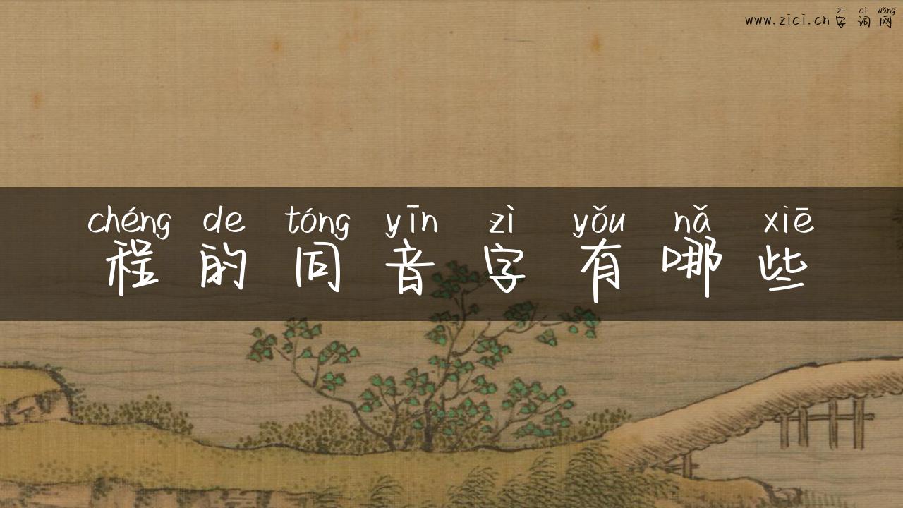程的同音字有哪些