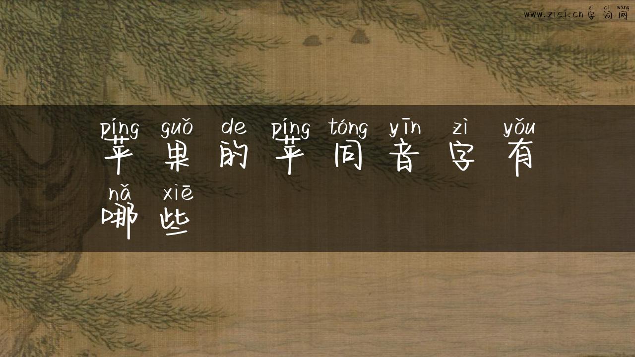苹果的苹同音字有哪些