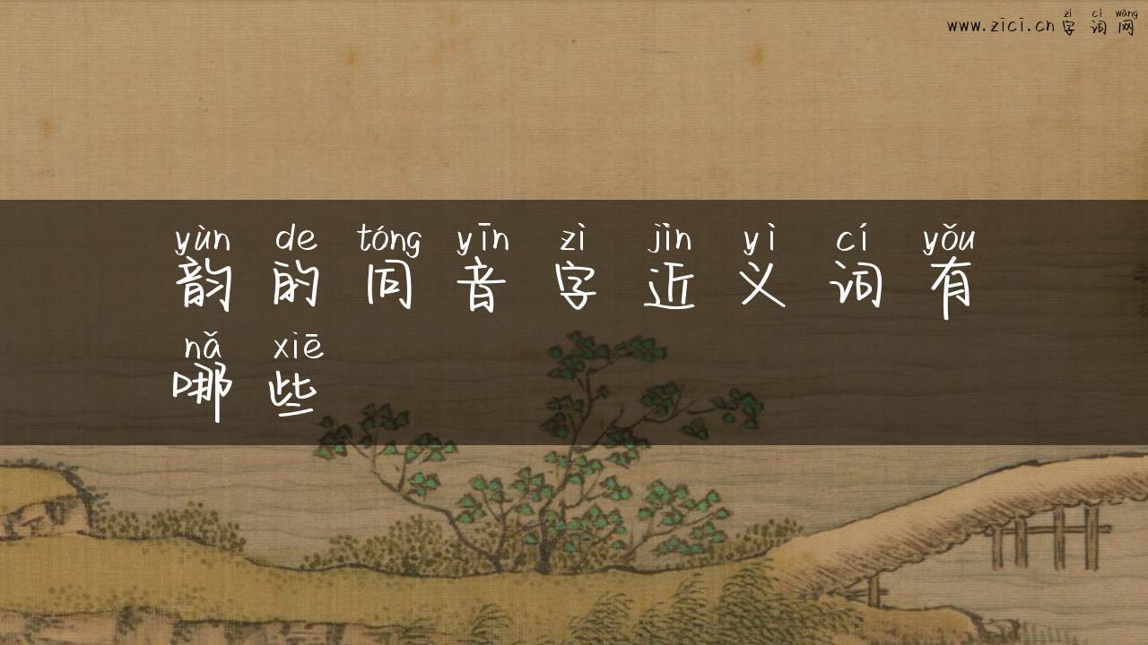 韵的同音字近义词有哪些