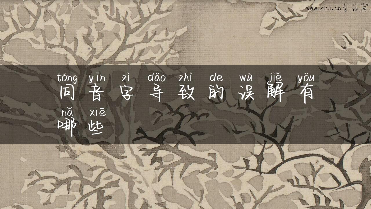 同音字导致的误解有哪些