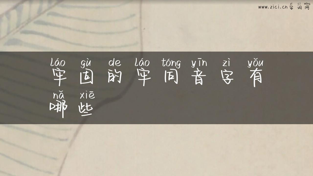 牢固的牢同音字有哪些