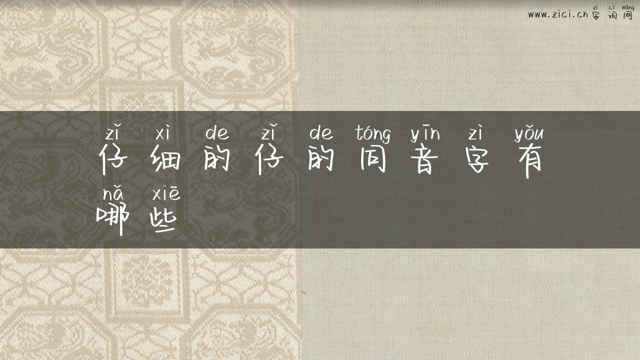 仔细的仔的同音字有哪些
