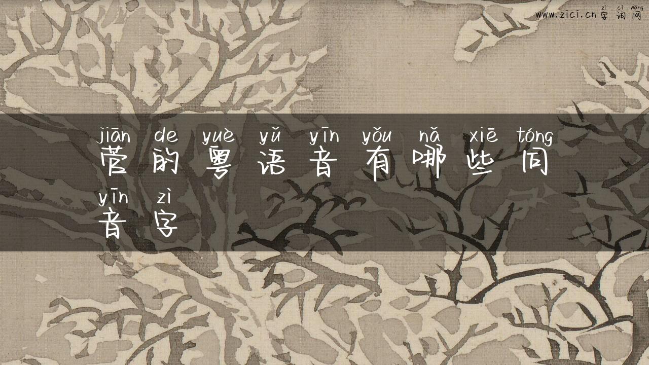 菅的粤语音有哪些同音字