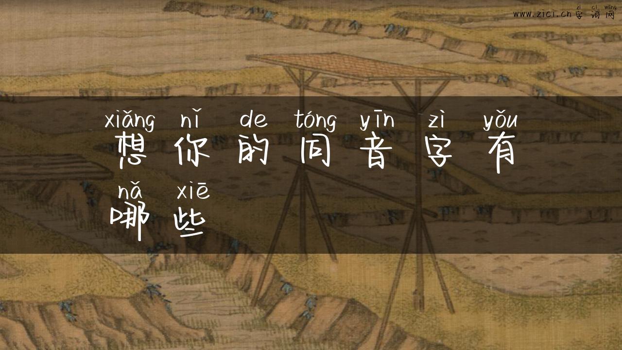 想你的同音字有哪些