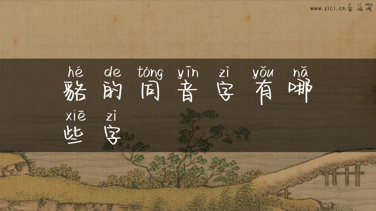 貉的同音字有哪些字
