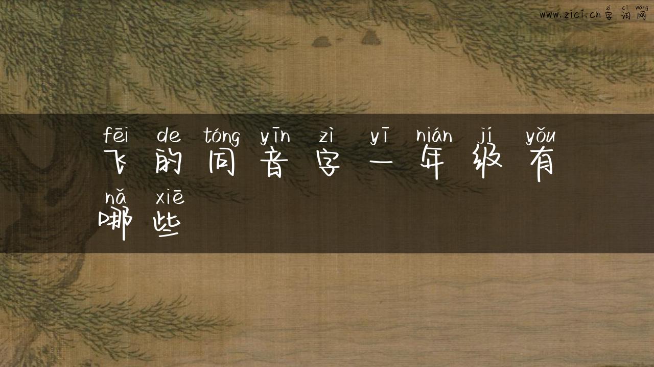 飞的同音字一年级有哪些