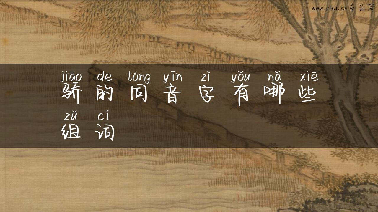 骄的同音字有哪些组词