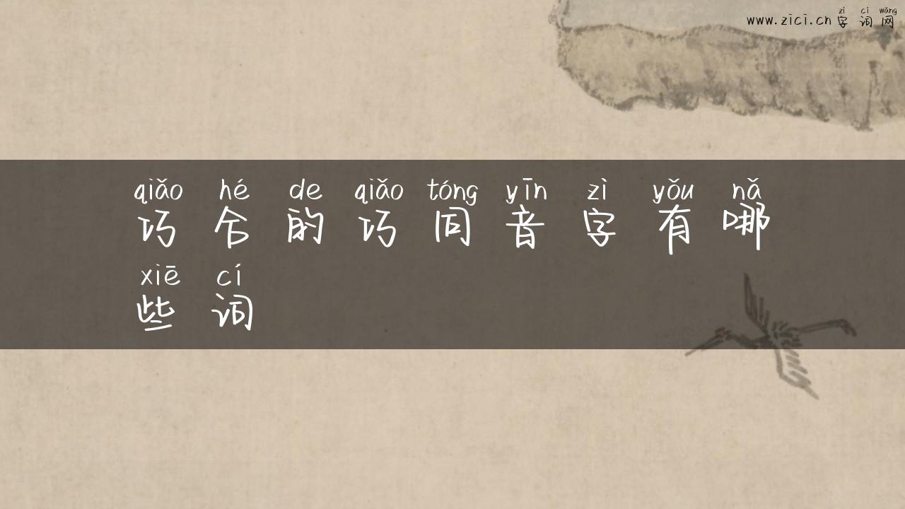 巧合的巧同音字有哪些词