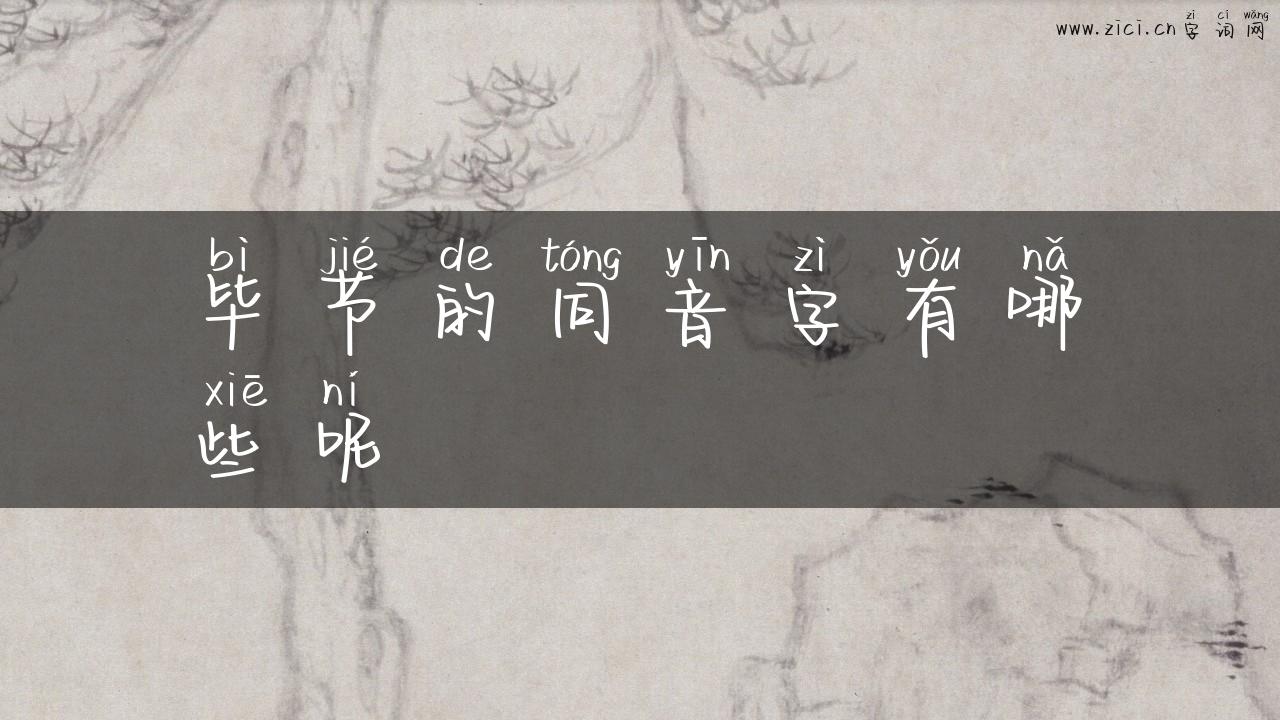 毕节的同音字有哪些呢
