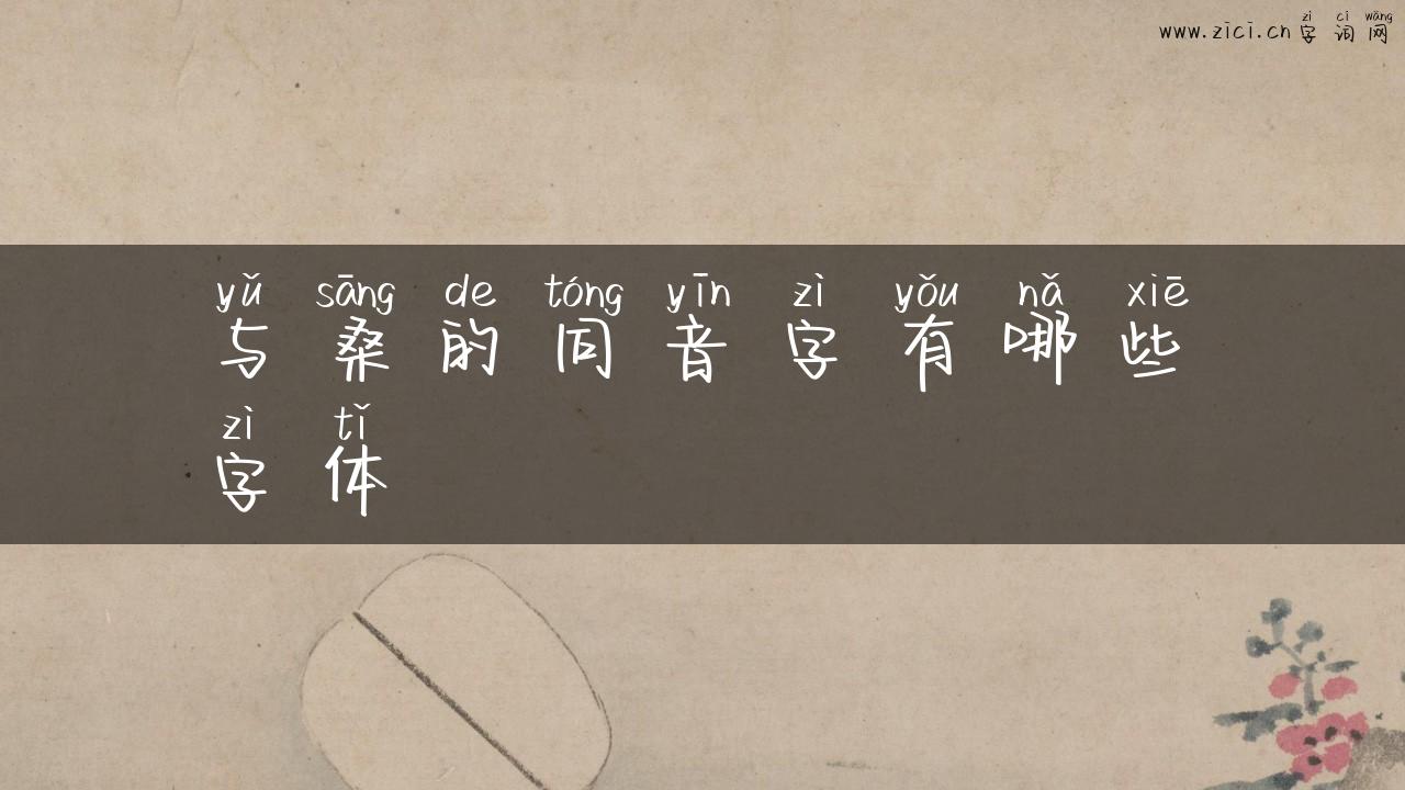 与桑的同音字有哪些字体