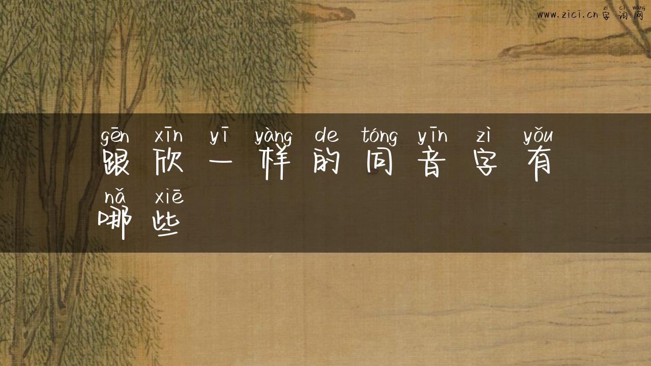 跟欣一样的同音字有哪些