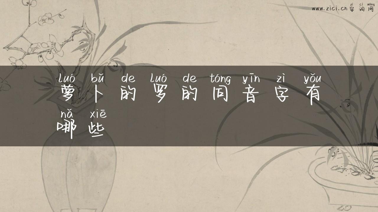 萝卜的罗的同音字有哪些