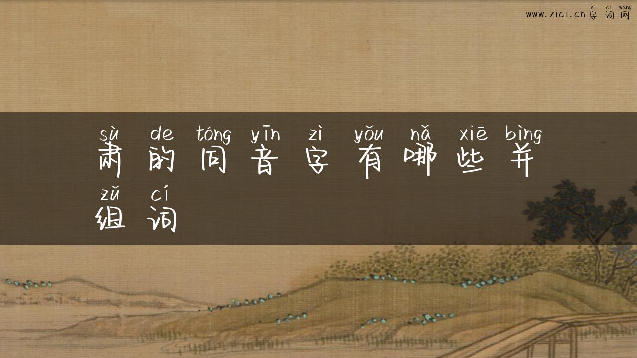 肃的同音字有哪些并组词