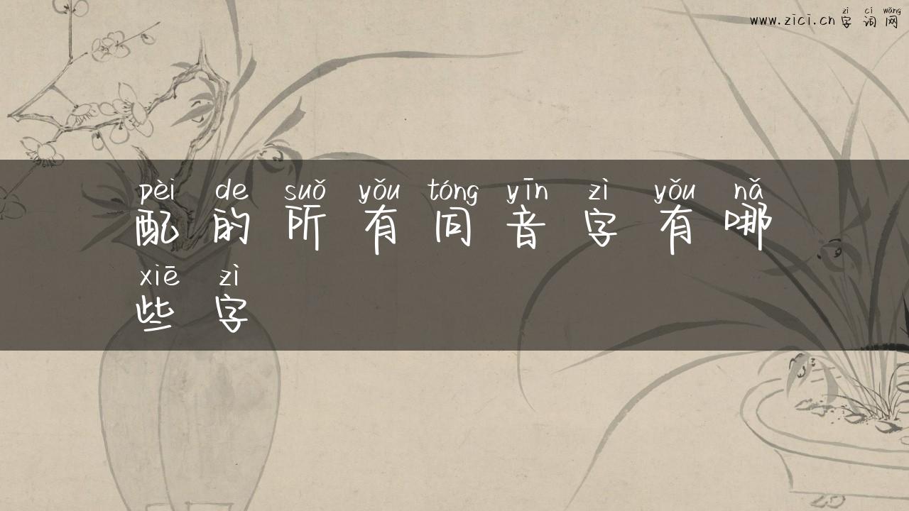 配的所有同音字有哪些字