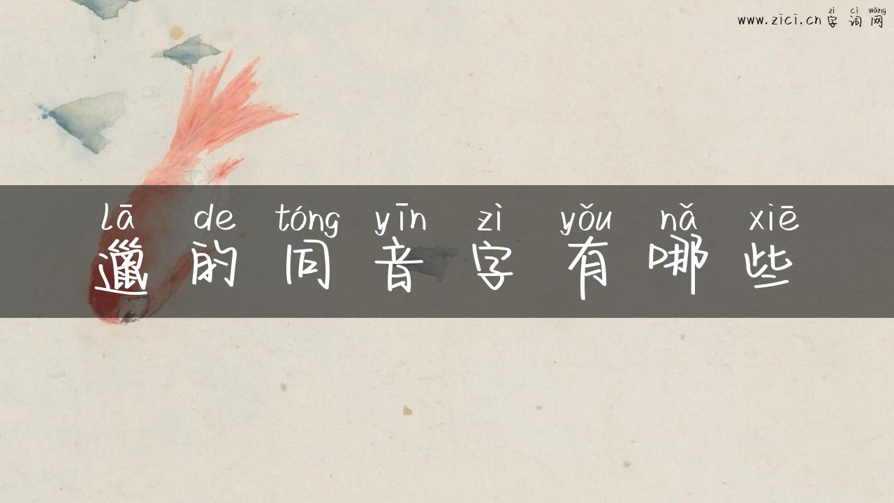 邋的同音字有哪些