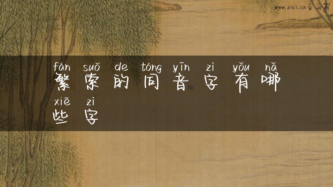 繁索的同音字有哪些字