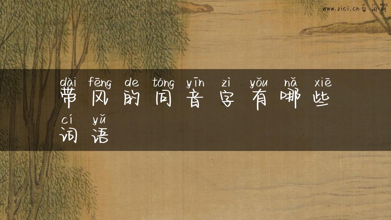 带风的同音字有哪些词语