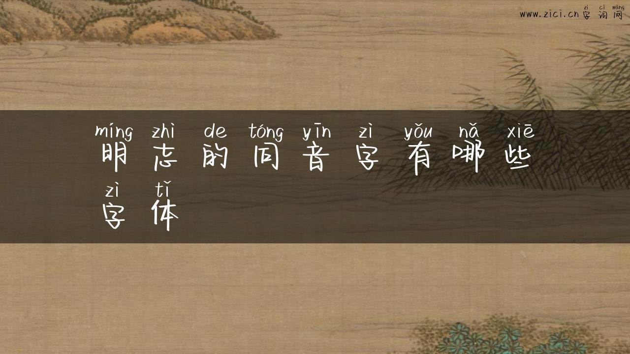 明志的同音字有哪些字体