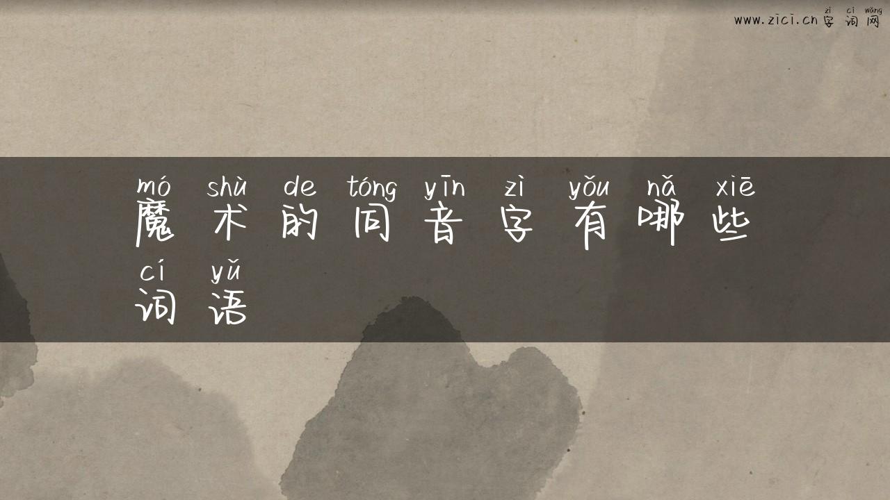 魔术的同音字有哪些词语