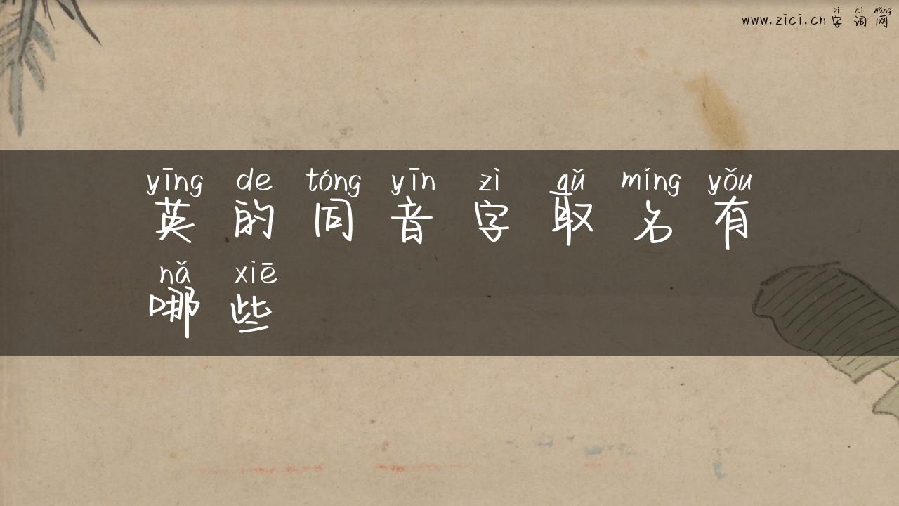 英的同音字取名有哪些