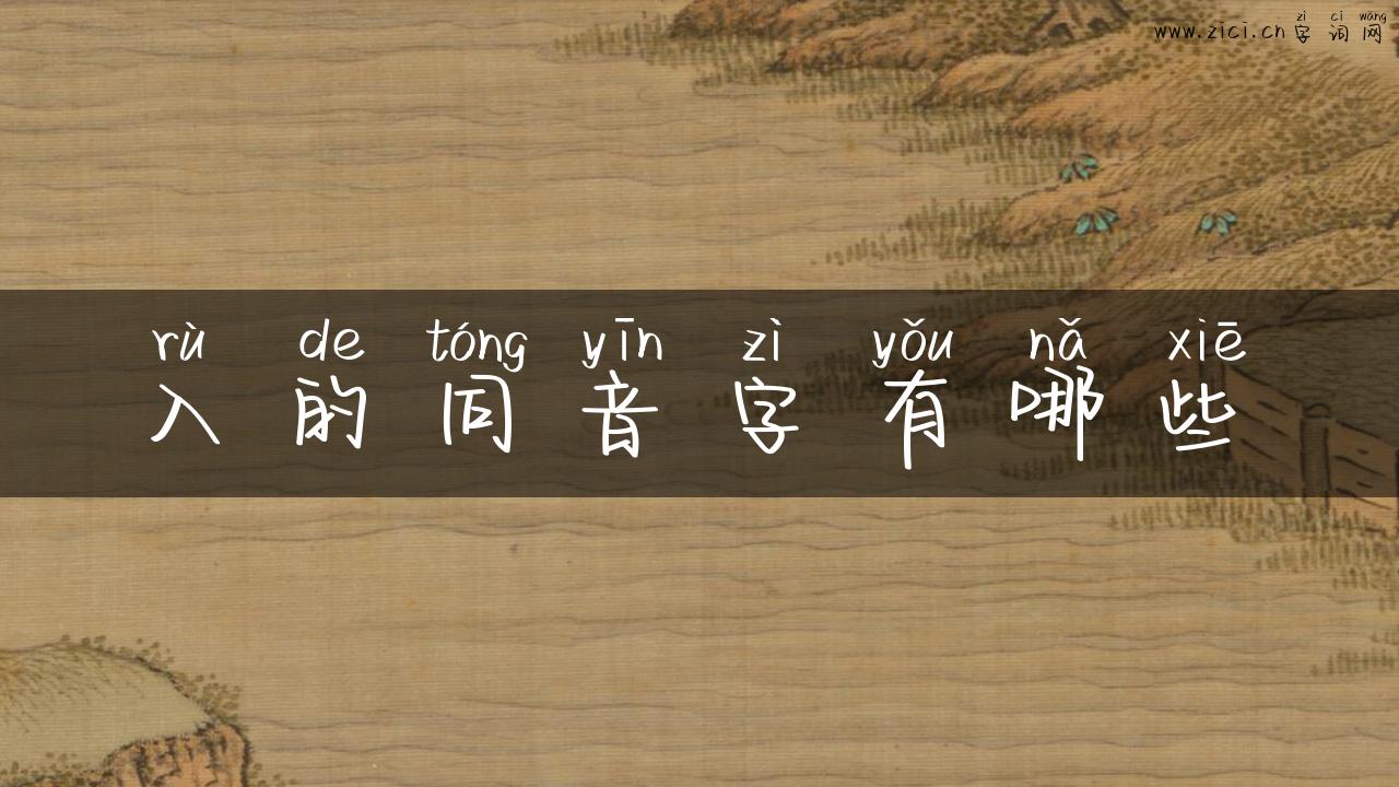 入的同音字有哪些