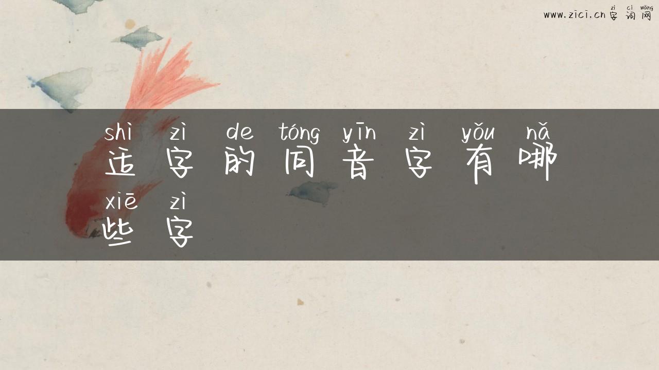 适字的同音字有哪些字