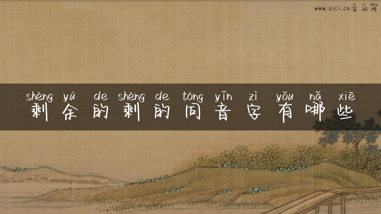 剩余的剩的同音字有哪些