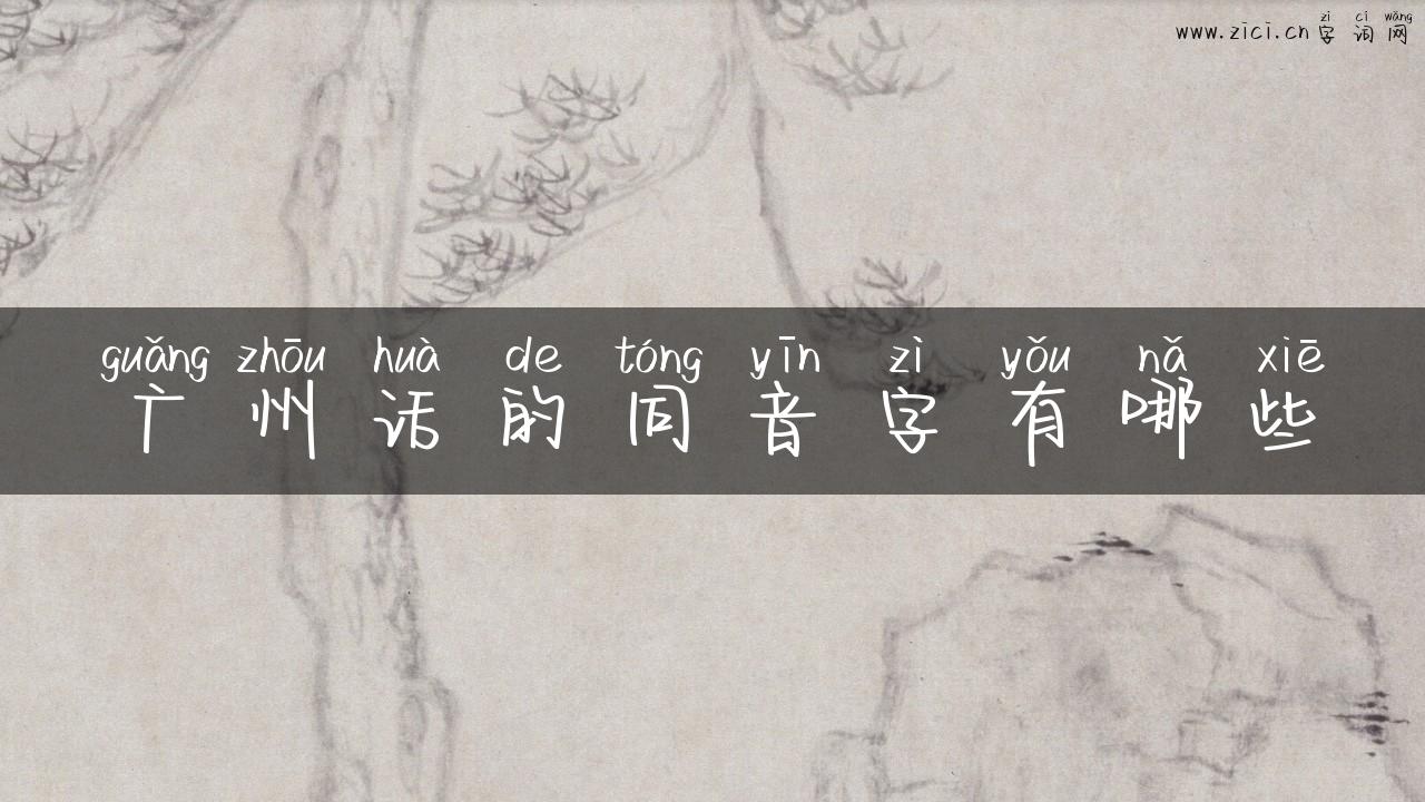 广州话的同音字有哪些