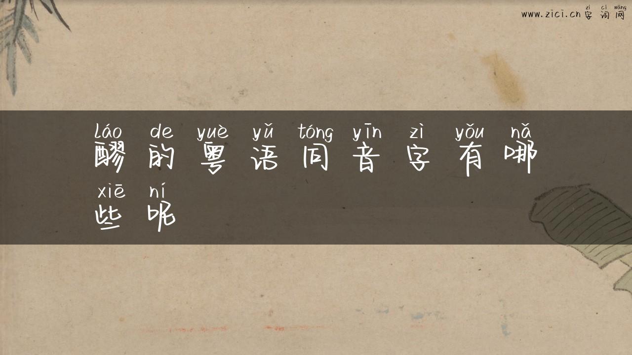 醪的粤语同音字有哪些呢