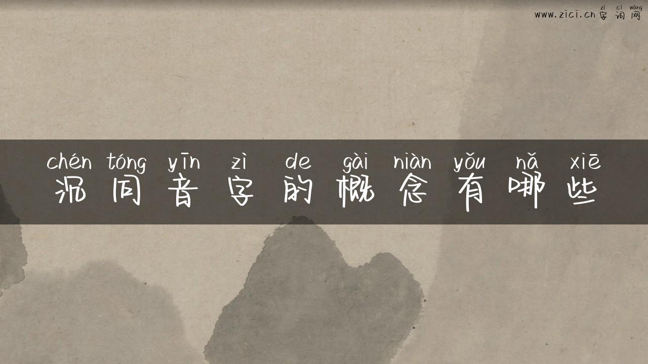 沉同音字的概念有哪些