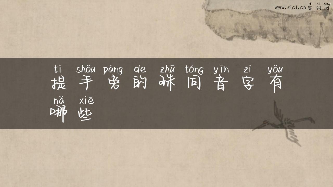 提手旁的珠同音字有哪些