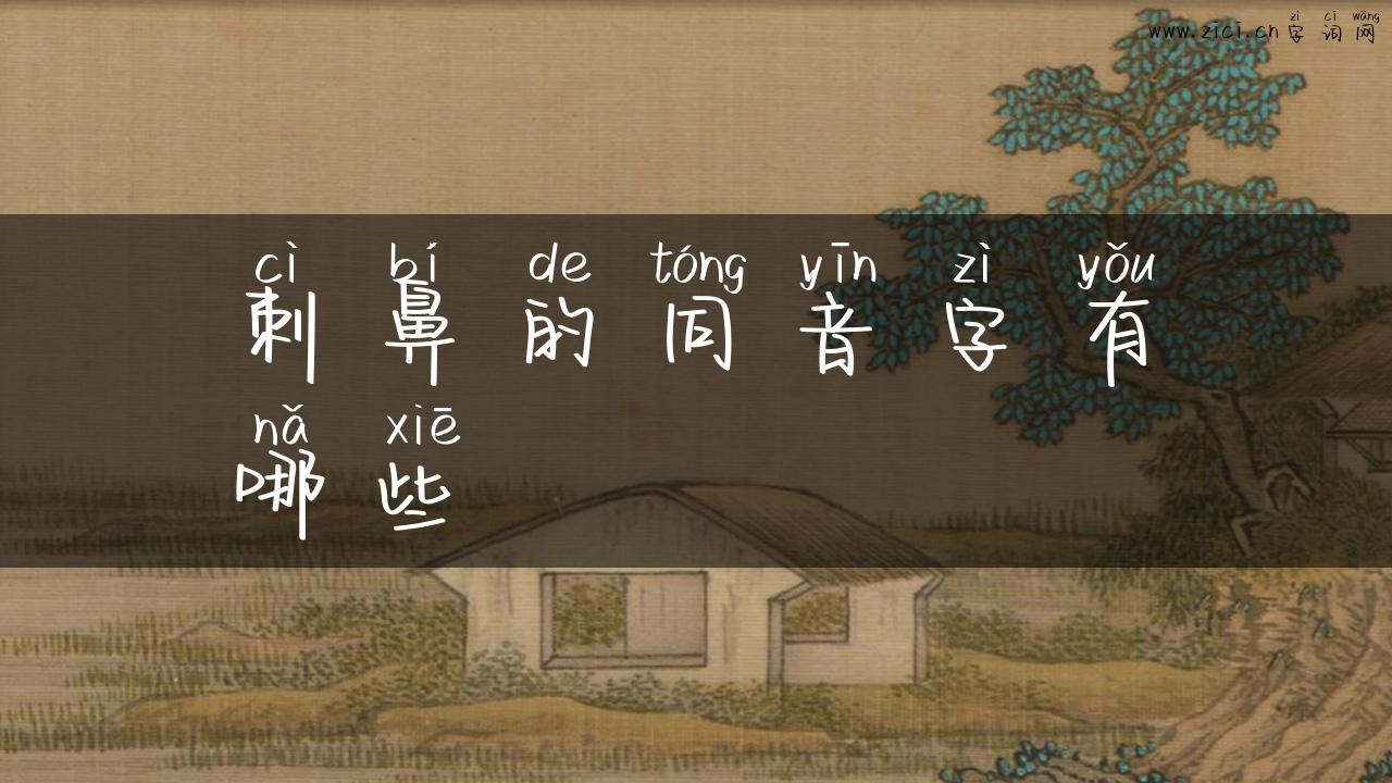 刺鼻的同音字有哪些