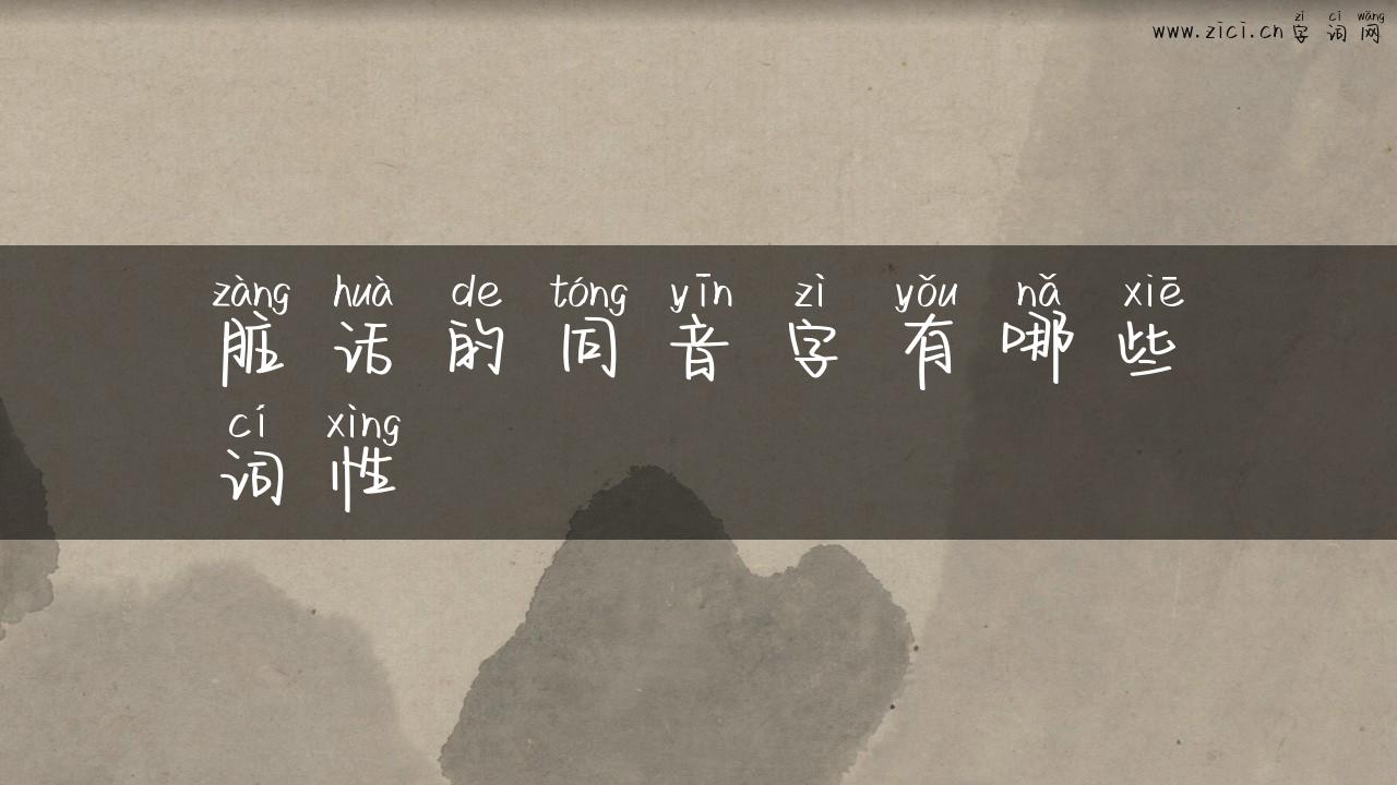 脏话的同音字有哪些词性