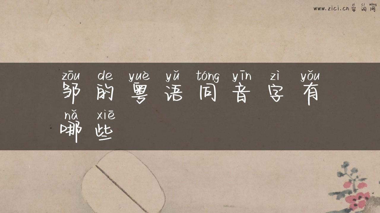 邹的粤语同音字有哪些