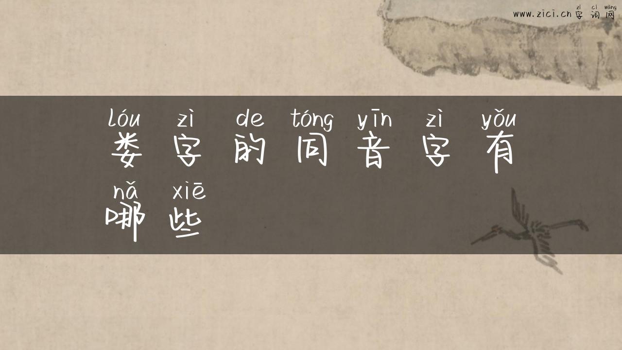 娄字的同音字有哪些