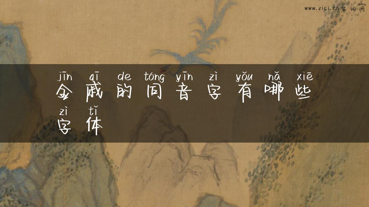 金戚的同音字有哪些字体